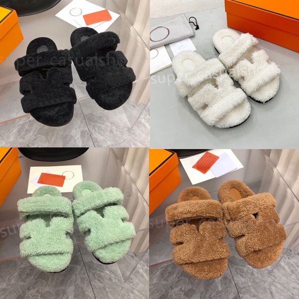 new winter wool slides designers chypre slippers men women dermis slipper fur sandals size 35-45, Black
new winter wool slides designers chypre slippers men women dermis slipper fur sandals size 35-45, Black