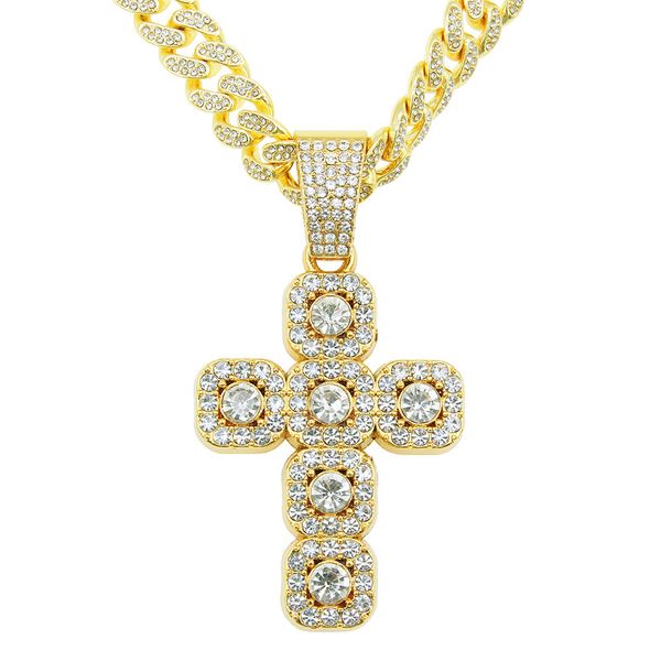hip hop rapper men shiny diamond pendant gold necklace iced out cross crucifix pendant micro-inset full zircon jewelry night club punk 50cm, Silver
hip hop rapper men shiny diamond pendant gold necklace iced out cross crucifix pendant micro-inset full zircon jewelry night club punk 50cm, Silver