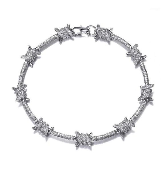 dz 8mm barbed wire bracelet for hipster copper with zircon stones punk style white gold chain bangle hip hop fashion jewelr chain9297402, Silver
dz 8mm barbed wire bracelet for hipster copper with zircon stones punk style white gold chain bangle hip hop fashion jewelr chain9297402, Silver