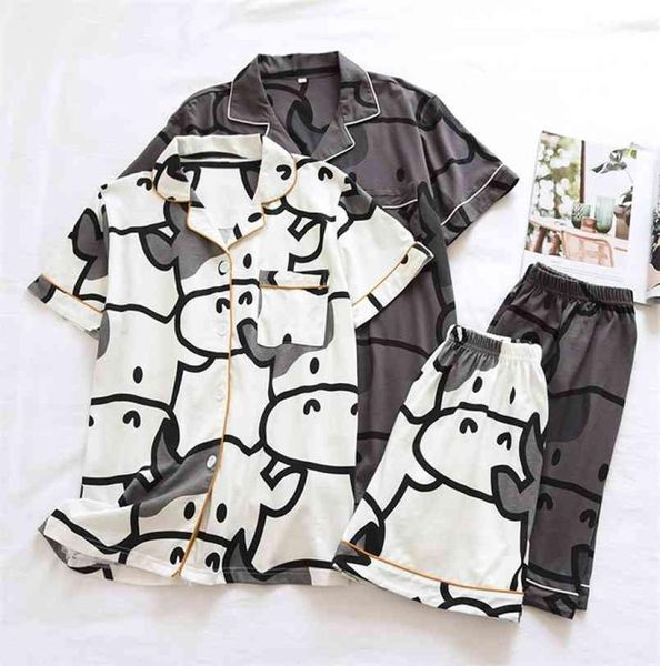 summer couple pure cotton shortsleeved shorts pajamas twopiece cute calf female loose simple home service set male 2108095607695, Black;red
summer couple pure cotton shortsleeved shorts pajamas twopiece cute calf female loose simple home service set male 2108095607695, Black;red