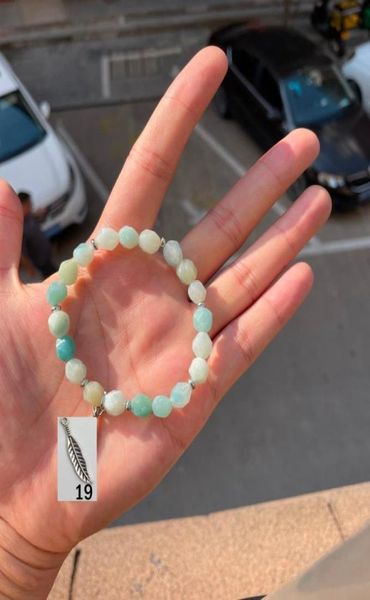 new mg1080 2 strand cutted amazonite with feather pendant 19 bracelet3864549, Black
new mg1080 2 strand cutted amazonite with feather pendant 19 bracelet3864549, Black