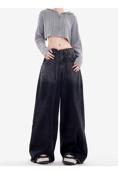 women's jean washed vintage baggy jeans elastic waist oversized american trouser denim wide leg streetwear straight basic pants y2k 230, Blue
women's jean washed vintage baggy jeans elastic waist oversized american trouser denim wide leg streetwear straight basic pants y2k 230, Blue