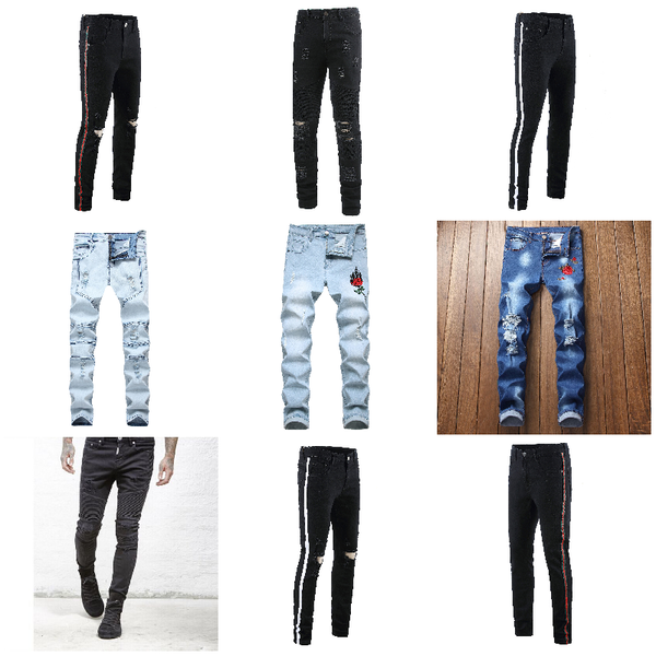 mens jean distressed ripped bikers man luxury designer jeans slim fit motorcycle biker denim for men s black pour hommes, Blue
mens jean distressed ripped bikers man luxury designer jeans slim fit motorcycle biker denim for men s black pour hommes, Blue