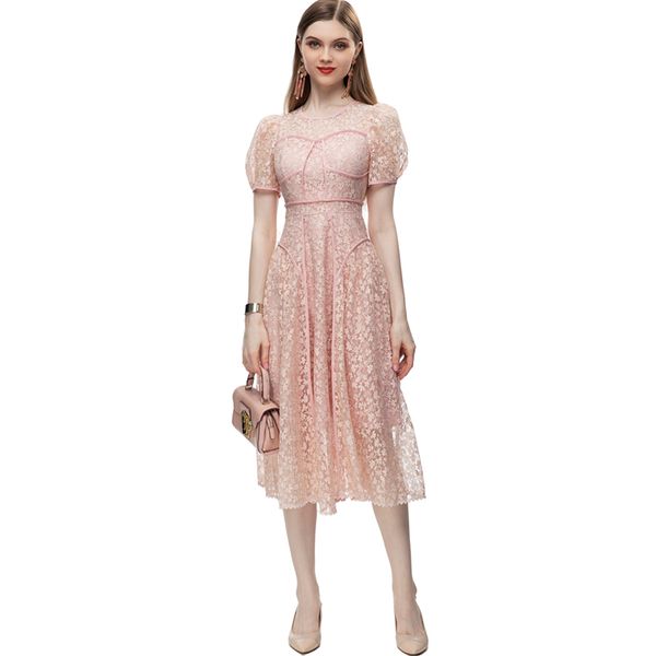 women's runway dresses o neck short sleeves piping lace high street fashion designer vestidos, Black
women's runway dresses o neck short sleeves piping lace high street fashion designer vestidos, Black