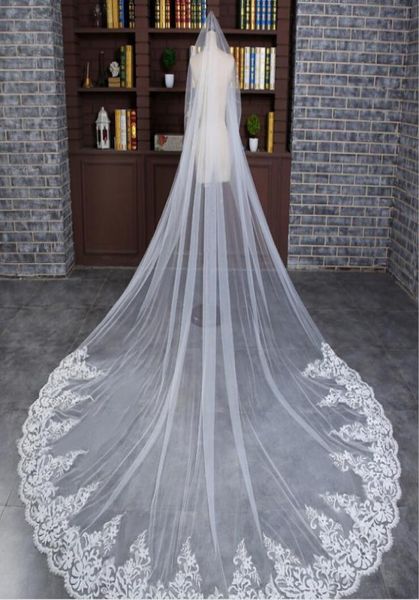 2017 luxury royalcathedral train 3 meter long bridal veils applique lace edge with soft tulle white wedding veils noble marriage 6012121, Black
2017 luxury royalcathedral train 3 meter long bridal veils applique lace edge with soft tulle white wedding veils noble marriage 6012121, Black