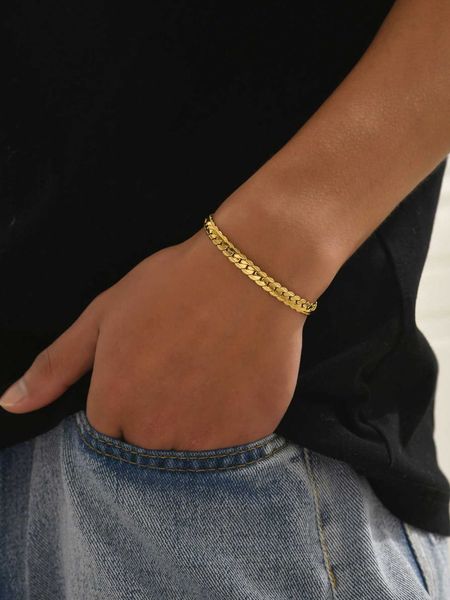 1pc fashion stainless steel embossed dense design chain bracelet for men for daily decoration, Golden;silver
1pc fashion stainless steel embossed dense design chain bracelet for men for daily decoration, Golden;silver