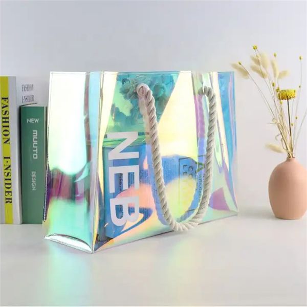 evening bags wholesale 200pcs/lot custom holographic pvc beach clear tote bag large capicity transparent with cotton thick handle shopping 2
evening bags wholesale 200pcs/lot custom holographic pvc beach clear tote bag large capicity transparent with cotton thick handle shopping 2
