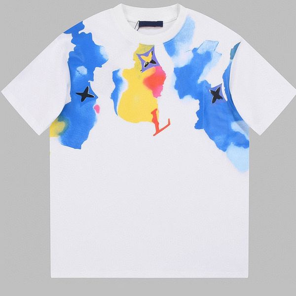 fashion designer men and women lovers watercolor printing short sleeve trendy t-shirt tee, White;black
fashion designer men and women lovers watercolor printing short sleeve trendy t-shirt tee, White;black