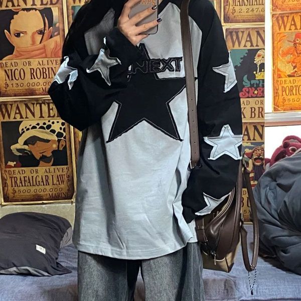 women's t-shirt houzhou y2k star girl t shirt women vintage embroidery grunge patchwork tshirts oversized aesthetic hippie korean fashi, White
women's t-shirt houzhou y2k star girl t shirt women vintage embroidery grunge patchwork tshirts oversized aesthetic hippie korean fashi, White