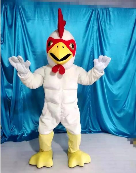 2023 halloween white cock chicken mascot costume cartoon rooster animal character christmas carnival costumes paty fancy dress, Red;yellow