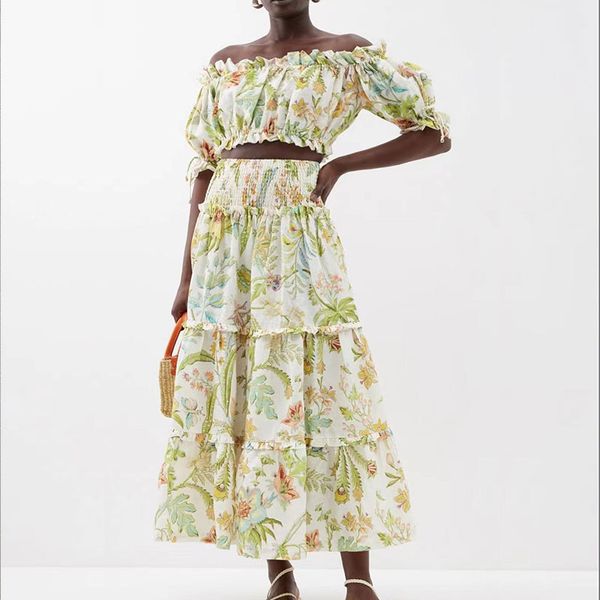 australian designer dress linen women designer clothing holiday style floral dew navel plus high waist skirt set 7, White
australian designer dress linen women designer clothing holiday style floral dew navel plus high waist skirt set 7, White