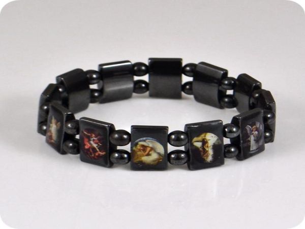 6pc angel hematite rosary beads bracelet images with glue fashion religious jewelry6237304, Black
6pc angel hematite rosary beads bracelet images with glue fashion religious jewelry6237304, Black