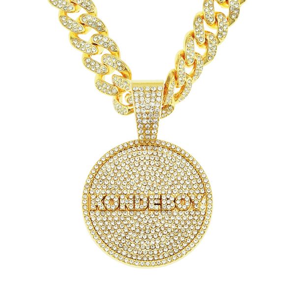 hip hop rapper shiny diamond pendant gold necklace kondeboy round pendant micro-inset zircon jewelry night club accessory sweater collarbone, Silver
hip hop rapper shiny diamond pendant gold necklace kondeboy round pendant micro-inset zircon jewelry night club accessory sweater collarbone, Silver