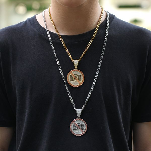 hip hop rapper men shiny diamond pendant gold necklace iced out trend no p circle pendant micro-inset full zircon jewelry night club rope ch, Silver
hip hop rapper men shiny diamond pendant gold necklace iced out trend no p circle pendant micro-inset full zircon jewelry night club rope ch, Silver