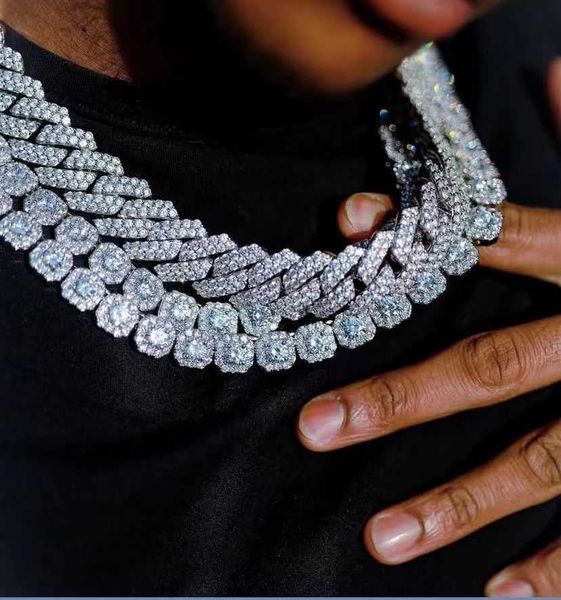 super september wholesale 14mm white gold plated iced out cuban chain hip hop necklace prong moissanite diamond cuban link chain bracelet, Silver
super september wholesale 14mm white gold plated iced out cuban chain hip hop necklace prong moissanite diamond cuban link chain bracelet, Silver