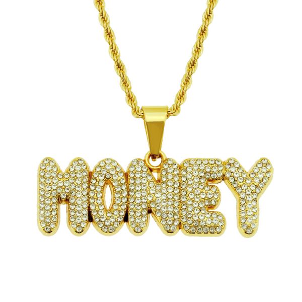hip hop rapper shiny diamond pendant gold necklace money letters pendant micro-inset zircon jewelry 75cm night club accessory sweater chain, Silver
hip hop rapper shiny diamond pendant gold necklace money letters pendant micro-inset zircon jewelry 75cm night club accessory sweater chain, Silver