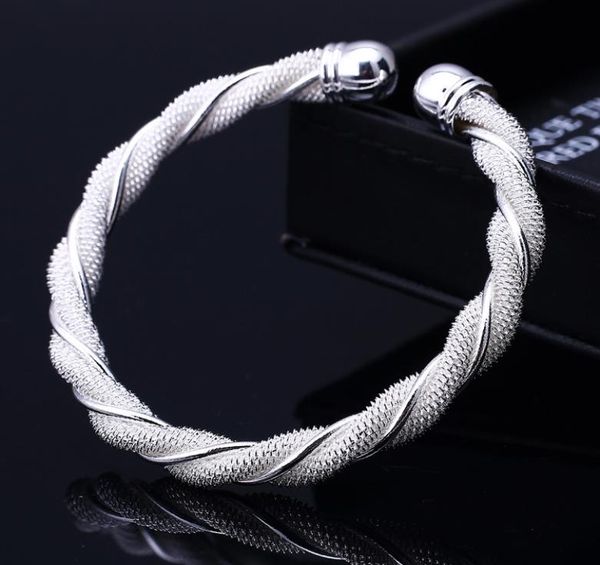 new christmas gift 925 sterling silver plated jewelry beautiful female mesh bangle bracelet5060652, Black
new christmas gift 925 sterling silver plated jewelry beautiful female mesh bangle bracelet5060652, Black