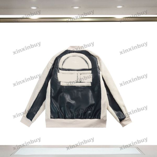 xinxinbuy men designer jacket coats woolen 23ss panelled leather fabric towel embroidery long sleeve cotton women black s-2xl, Black;brown
xinxinbuy men designer jacket coats woolen 23ss panelled leather fabric towel embroidery long sleeve cotton women black s-2xl, Black;brown