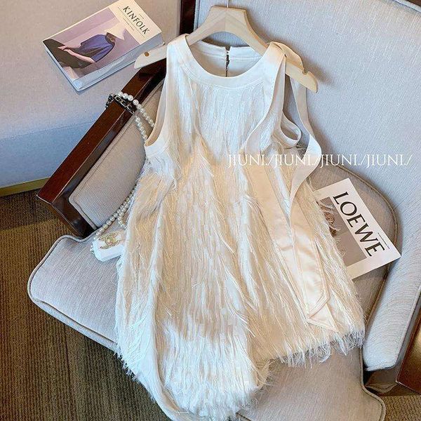french white tassel sleeveless dress for women summer high end temperament socialite halter skirt, Black;gray
french white tassel sleeveless dress for women summer high end temperament socialite halter skirt, Black;gray
