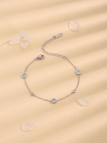 1pc korean style roman chain bracelet with rhinestone non-fading simple and luxurious titanium steel jewelry birthday gift, Golden;silver
1pc korean style roman chain bracelet with rhinestone non-fading simple and luxurious titanium steel jewelry birthday gift, Golden;silver