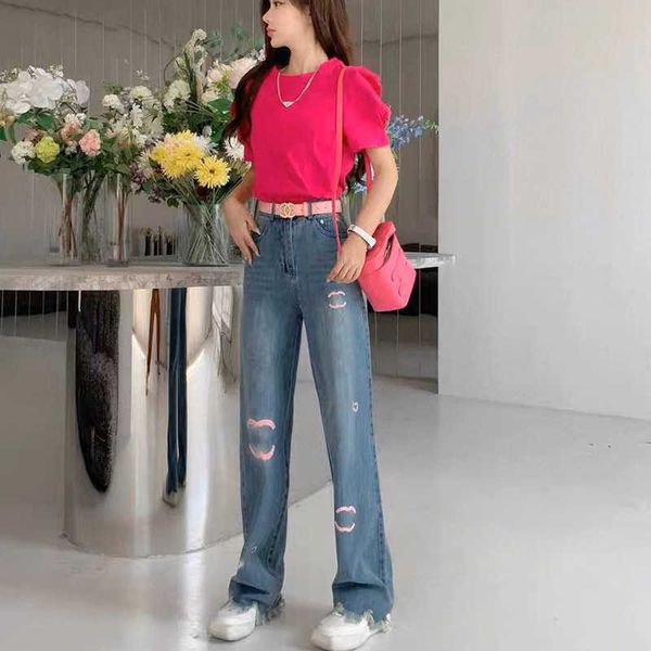 nan you gu kou 23 autumn and winter new little fragrant pink letter printing loose straight leg wide leg jeans for women, Blue
nan you gu kou 23 autumn and winter new little fragrant pink letter printing loose straight leg wide leg jeans for women, Blue