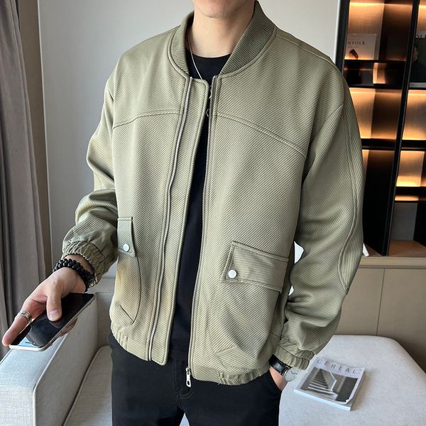men's jackets autumn retro high street couple bomber jacket solid color stand collar pocket baseball jacket men coat jacket male club o, Black;brown
men's jackets autumn retro high street couple bomber jacket solid color stand collar pocket baseball jacket men coat jacket male club o, Black;brown