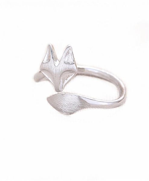 fashion fox's head ring face and tail drawing processing fox rings for women wholesale3797029, Silver 
fashion fox's head ring face and tail drawing processing fox rings for women wholesale3797029, Silver