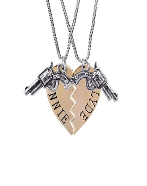 pendant necklaces friends necklace broken heart bonnie clyde letter gun puzzle stitching 2 parts for3267176, Silver
pendant necklaces friends necklace broken heart bonnie clyde letter gun puzzle stitching 2 parts for3267176, Silver