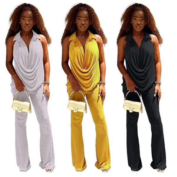 l women s spring and pants summer soft cool stripe fabric sleeveless bell bottom suit, White
l women s spring and pants summer soft cool stripe fabric sleeveless bell bottom suit, White