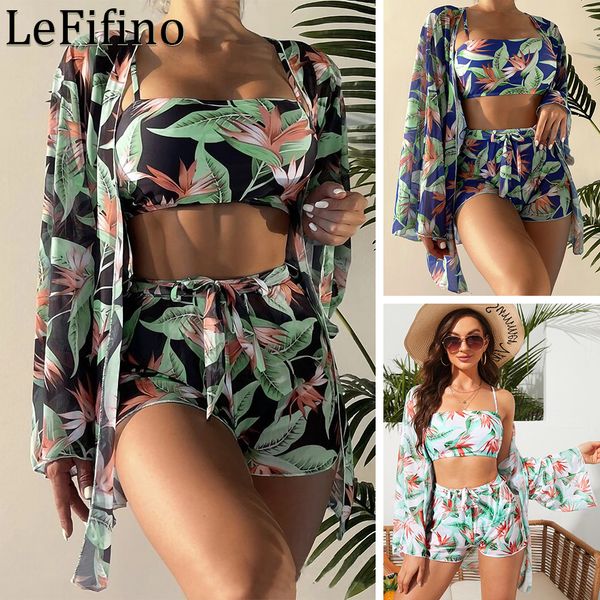 women's swimwear summer fashion plant print high waist long sleeve split body three piece set flat corner pants seaside vacation 230724, White;black
women's swimwear summer fashion plant print high waist long sleeve split body three piece set flat corner pants seaside vacation 230724, White;black