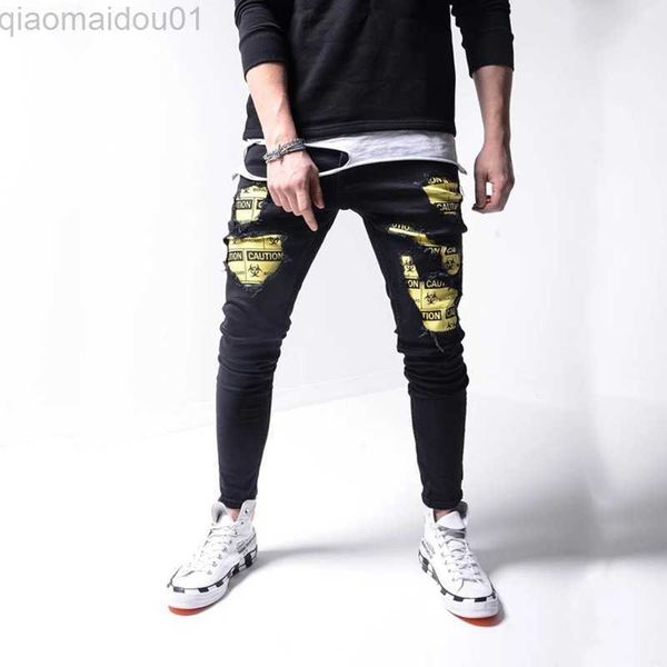 men's jeans spring new men skinny jeans black pants stretch slim trend hip-hop patchwork printing personality male streetwear denim tro, Blue
men's jeans spring new men skinny jeans black pants stretch slim trend hip-hop patchwork printing personality male streetwear denim tro, Blue