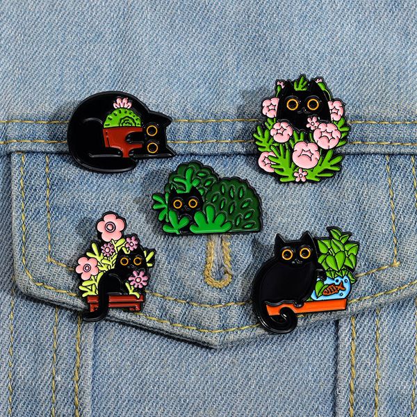 cats in plants enamel pins custom floral kitten hide-and-seek brooches lapel badges fun animal jewelry gift for kids friends, Blue
cats in plants enamel pins custom floral kitten hide-and-seek brooches lapel badges fun animal jewelry gift for kids friends, Blue