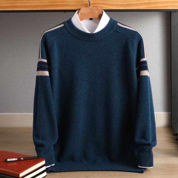 men's sweaters 2023 autumn/winter pure wool round neck solid color pullover casual fit comfortable soft sweater, White;black
men's sweaters 2023 autumn/winter pure wool round neck solid color pullover casual fit comfortable soft sweater, White;black