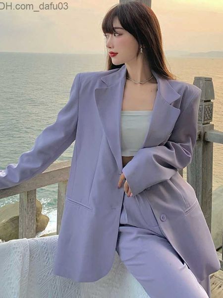 women's two piece pants insozkdg autumn women's purple jacket set korean fashion retro loose jacket pants 2 piece set women's, White
women's two piece pants insozkdg autumn women's purple jacket set korean fashion retro loose jacket pants 2 piece set women's, White