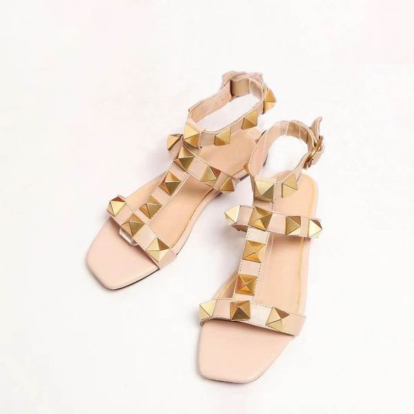 Image of Designer Lady Leather Sandals Rubber Sandal Womens Fisherman Platform Slides Triangle Metal Logo Slippers Retro Beach Loafers Round Toe Sandals