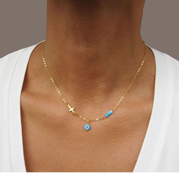charms silver gold color chain evil eye cross choker necklace for women boho fashioin blue beads necklace jewelry colar2956701
charms silver gold color chain evil eye cross choker necklace for women boho fashioin blue beads necklace jewelry colar2956701