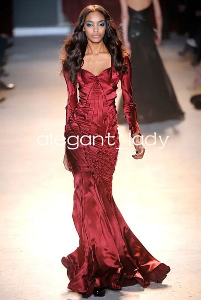 burgundy stain ruched pleated prom dresses with long sleeve v-neck full length mermaid evening celebrity occasion gown, Black
burgundy stain ruched pleated prom dresses with long sleeve v-neck full length mermaid evening celebrity occasion gown, Black
