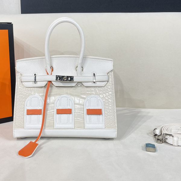 small house tote bag 25cm crocodile handbag women crossbody shoulder bags alligator genuine leather patchwork silver stamped lock fashion le
small house tote bag 25cm crocodile handbag women crossbody shoulder bags alligator genuine leather patchwork silver stamped lock fashion le