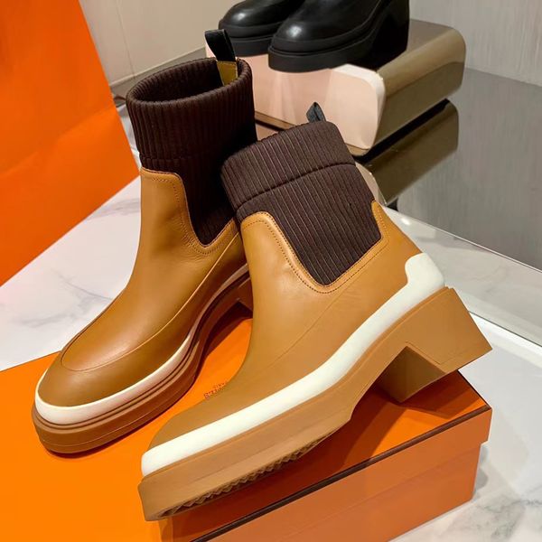 full grain leather mid heel thick sole ankle boots striped elastic warmth lycra slip-on combat boots women's outdoor shoes luxury desig, Black
full grain leather mid heel thick sole ankle boots striped elastic warmth lycra slip-on combat boots women's outdoor shoes luxury desig, Black
