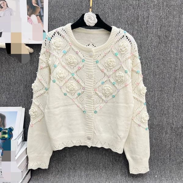 725 2023 autumn runway summer cardigan brand same style sweater long sleeve crew neck fashion clothes womens qian68, White;black
725 2023 autumn runway summer cardigan brand same style sweater long sleeve crew neck fashion clothes womens qian68, White;black