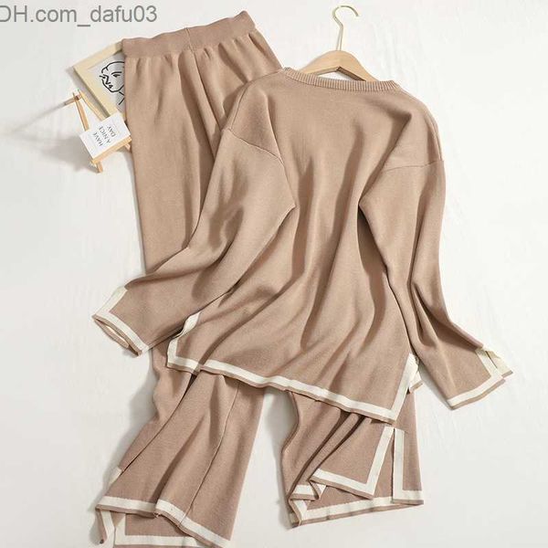 women's two piece pants autumn and winter fashion warm open front round neck knitted shirt high waist thin wide leg pants two piece tid, White
women's two piece pants autumn and winter fashion warm open front round neck knitted shirt high waist thin wide leg pants two piece tid, White