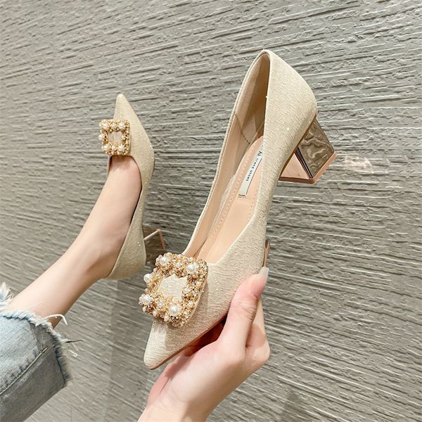 dress shoes high heels shoes women spring korean edition pearl pointed toe women's shoes chunky heels pumps zapatillas mujer 230720, Black
dress shoes high heels shoes women spring korean edition pearl pointed toe women's shoes chunky heels pumps zapatillas mujer 230720, Black