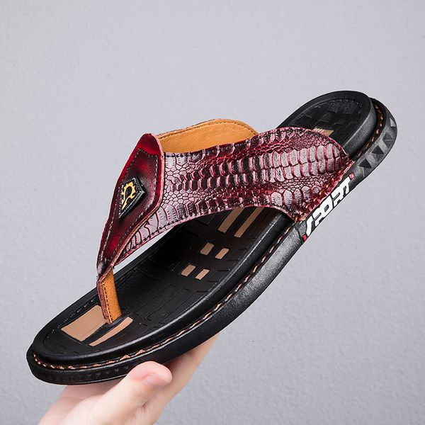 slippers handmade flip flops grain summer quality men casual shoes nonslip outdoor beach leather sandals 230724, Black
slippers handmade flip flops grain summer quality men casual shoes nonslip outdoor beach leather sandals 230724, Black