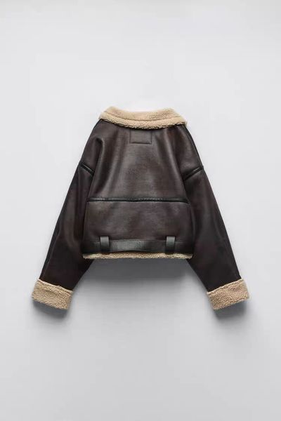 23ss designer fall/winter women's fleece double-sided jacket brown coat car machine suit leather jacket xs-l, Black
23ss designer fall/winter women's fleece double-sided jacket brown coat car machine suit leather jacket xs-l, Black
