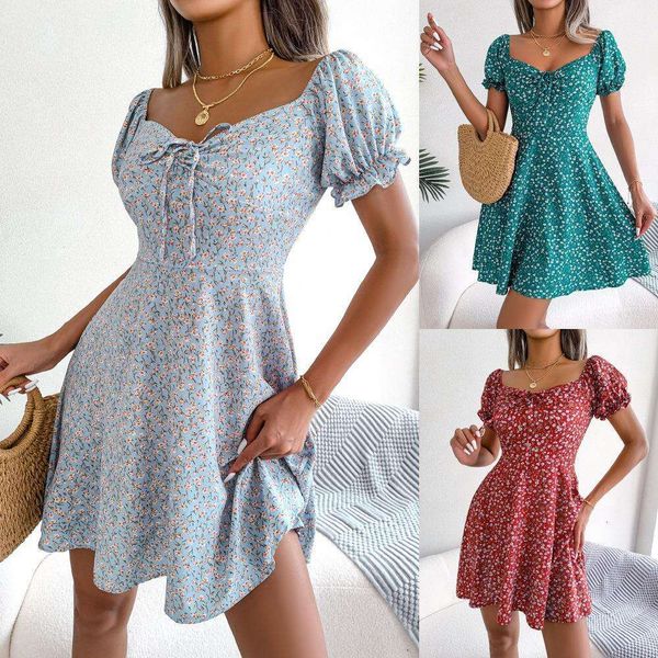 ins style spring and summer casual trumpet sleeves drawstring lace floral dress womens, Black;gray
ins style spring and summer casual trumpet sleeves drawstring lace floral dress womens, Black;gray