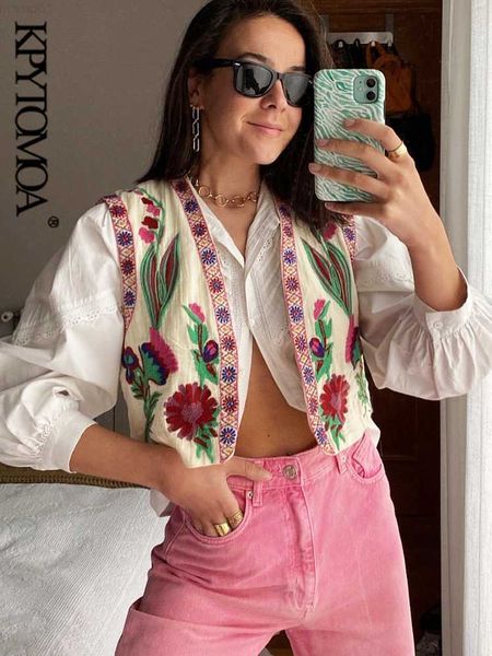 women's jackets kpytomoa women fashion floral embroidery cropped open waistcoat vintage v neck sleeveless female outerwear chic l23072, Black;brown
women's jackets kpytomoa women fashion floral embroidery cropped open waistcoat vintage v neck sleeveless female outerwear chic l23072, Black;brown