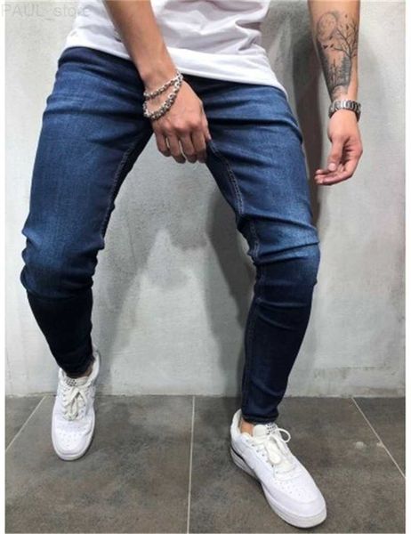 men's mens jeans regular fit skinny blue for jogger classic man zip pants hip hop 221123 l230724
men's mens jeans regular fit skinny blue for jogger classic man zip pants hip hop 221123 l230724