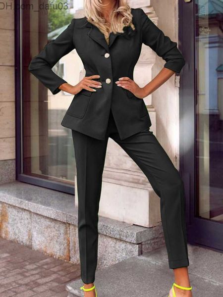 women's two piece pants 2022 autumn/winter new european and american fashion temperature professional penthouse solid color set two pie, White
women's two piece pants 2022 autumn/winter new european and american fashion temperature professional penthouse solid color set two pie, White