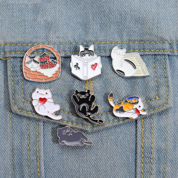 cats daily enamel pins custom littel kitten brooches lapel badges cartoon lazy animal jewelry gift for kids friends, Blue
cats daily enamel pins custom littel kitten brooches lapel badges cartoon lazy animal jewelry gift for kids friends, Blue