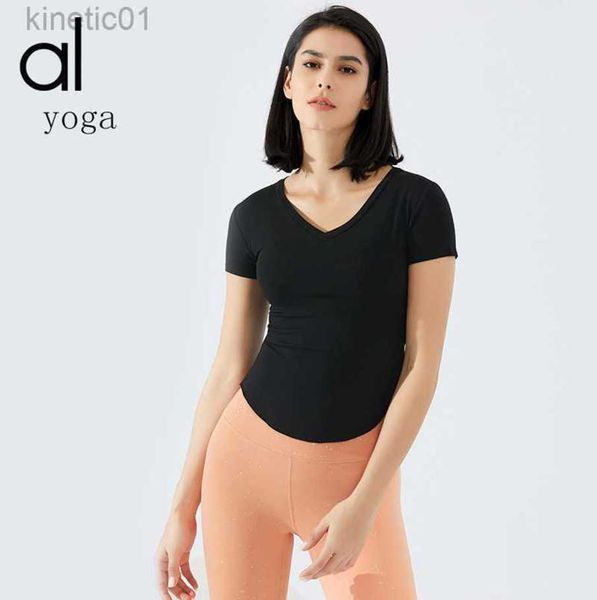 2023 desginer alo yoga t shirt suit short sleeve female v-neck slim fit running sports t-shirt high elastic double-sided brocade fitness top, White
2023 desginer alo yoga t shirt suit short sleeve female v-neck slim fit running sports t-shirt high elastic double-sided brocade fitness top, White